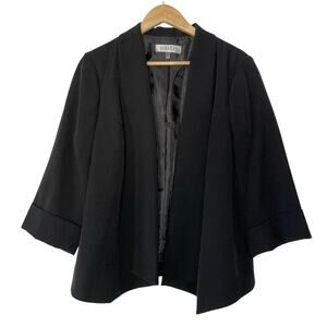 Kasper Women’s Open Front Blazer Drapey Wide Sleeve Crop Size 14W